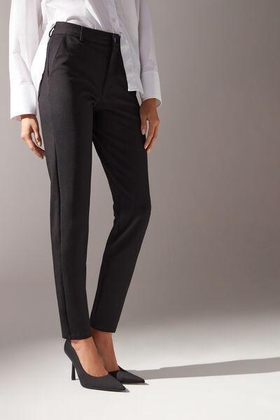Black Milano Knit Five-Pocket Leggings, , large image number 0