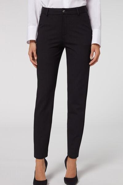 Black Milano Knit Five-Pocket Leggings, , large image number 1