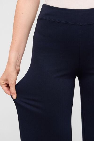 Navy Milano Knit Palazzo Pants, Blue, large image number 3
