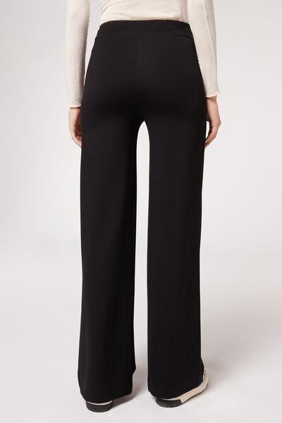 Black Milano Knit Palazzo Leggings, , large image number 2
