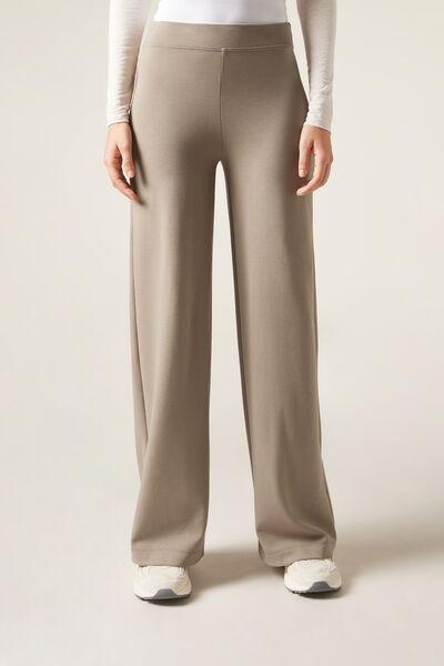 Grey Milano Knit Palazzo Leggings, , large image number 1