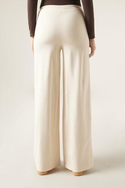 Cream Milano Knit Palazzo Leggings, , large image number 2