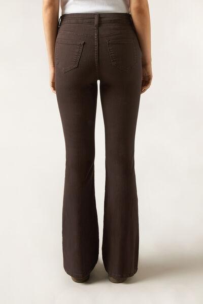 Brown Flared Stretch Jeans, , large image number 2