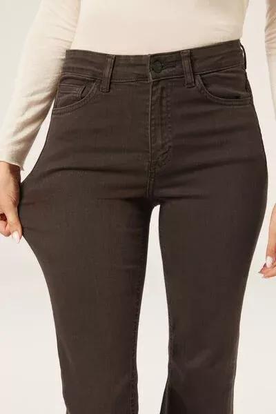 BROWN Flared Stretch Jeans, 5501_105F, large image number 3