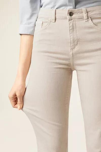 Brown Flared Stretch Jeans, 5501_161F, large image number 3