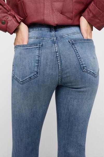 Blue Ultra-Stretch Flared Pants, Light Denim Blue, medium