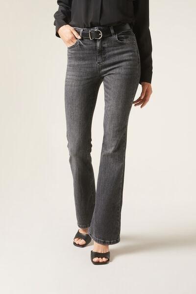 Grey Flared Stretch Jeans, , large image number 0