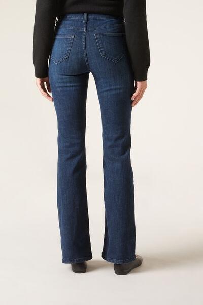 Blue Flared Stretch Jeans, , large image number 2