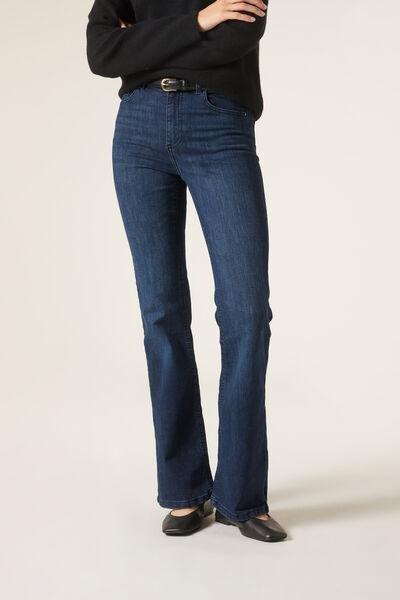 Blue Flared Stretch Jeans, , large image number 3