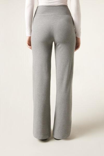 Grey Cashmere Palazzo Trousers, , large image number 2