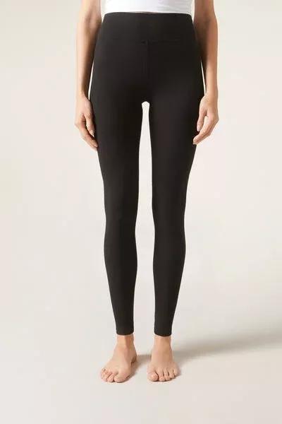 Black Cashmere Leggings, Black, large image number 0