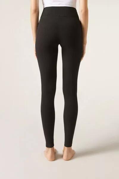 Black Cashmere Leggings, Black, large image number 2