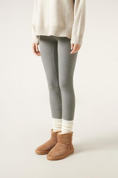 Grey Cashmere Leggings, , large image number 0