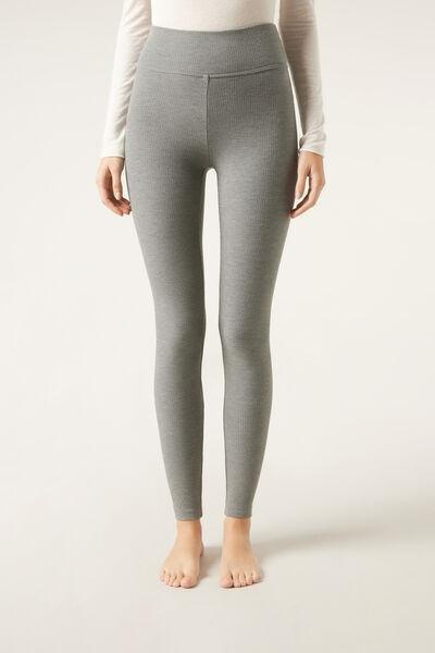 Grey Cashmere Leggings, , large image number 1