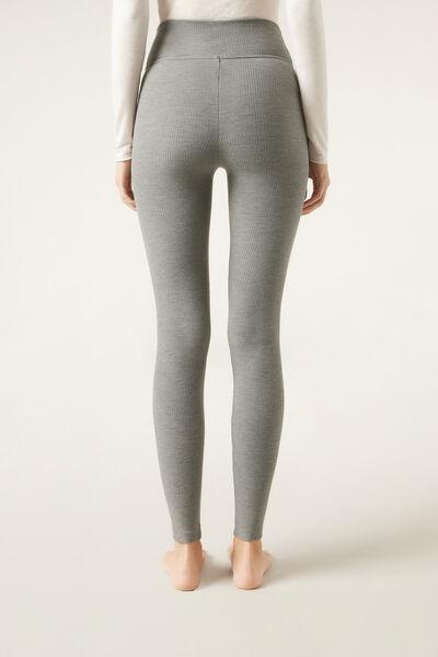 Grey Cashmere Leggings, , large image number 2