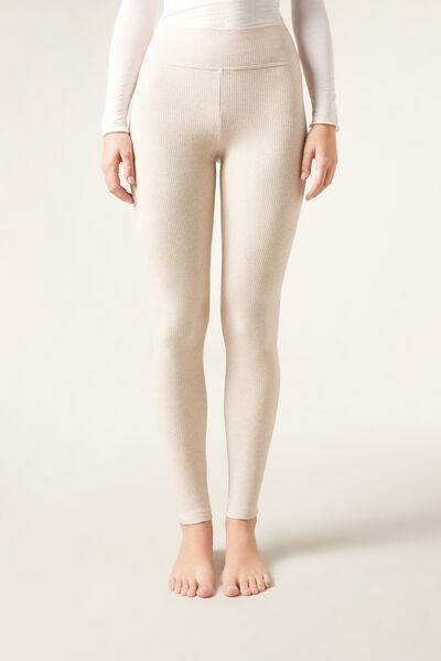 Ecru Cashmere Leggings, , large image number 1