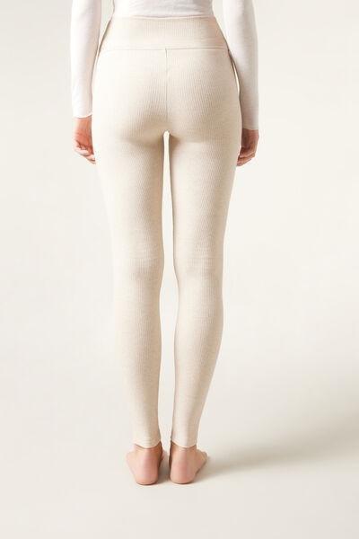 Ecru Cashmere Leggings, Natural Blend, medium