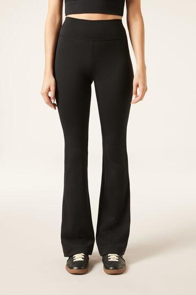 Black First Class Soft Touch Flared Trousers, , large image number 1