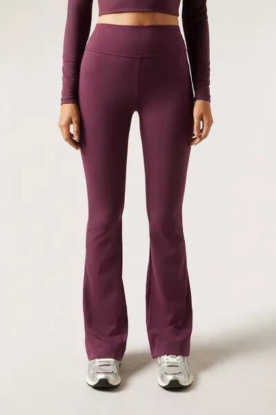 BURGUNDY RED First Class Soft Touch Flared Trousers, 5501_106F, medium
