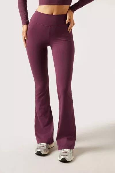 BURGUNDY RED First Class Soft Touch Flared Trousers, 5501_106F, medium