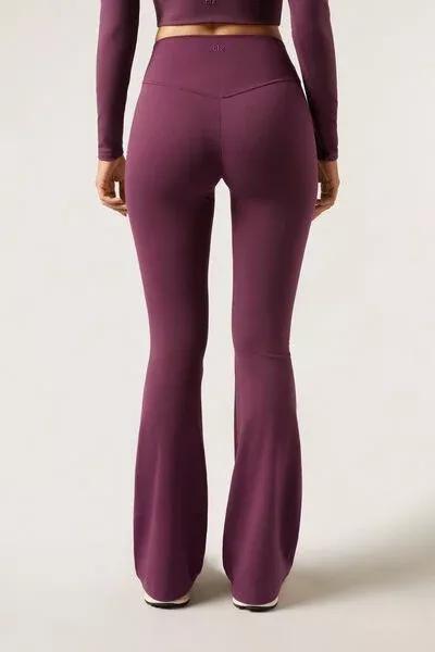 BURGUNDY RED First Class Soft Touch Flared Trousers, 5501_106F, medium