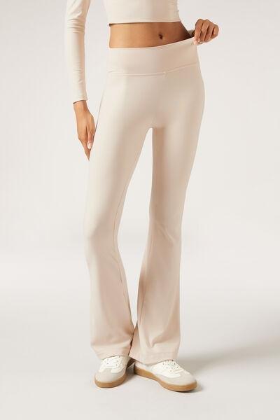 Beige First Class Soft Touch Flared Trousers, , large image number 0