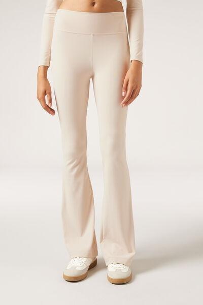 Beige First Class Soft Touch Flared Trousers, , large image number 1