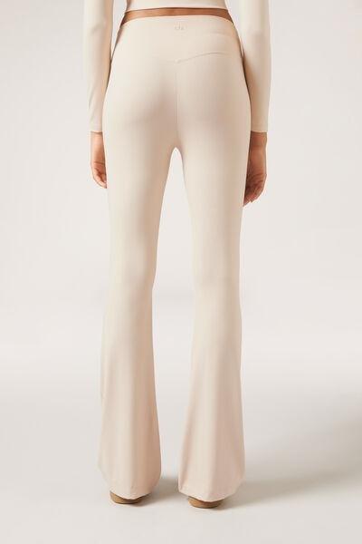 Beige First Class Soft Touch Flared Trousers, , large image number 2