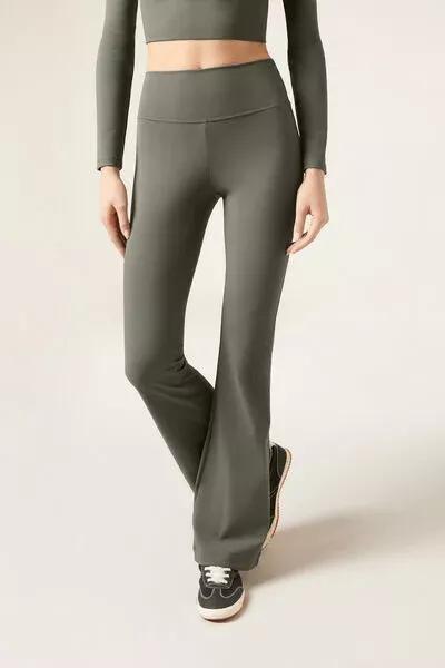 Green First Class Soft Touch Flared Pants, 5501_163F, large image number 1