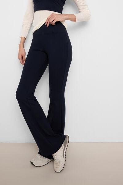 Navy First Class Soft Touch Flared Pants, 5501_205F, large image number 1