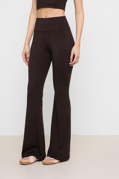 Brown First Class Soft Touch Flared Pants, 5501_209F, medium