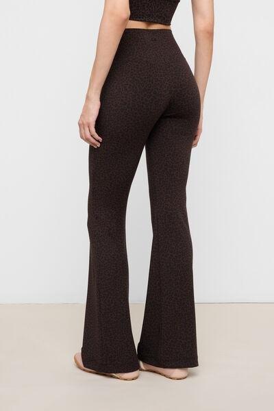 Brown First Class Soft Touch Flared Pants, 5501_209F, medium