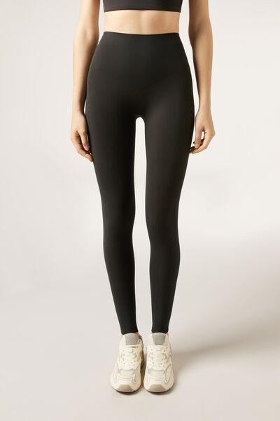 Black Compact Sculpt Cotton Leggings, , large image number 1