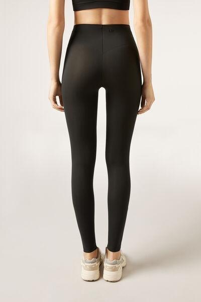 Black Compact Sculpt Cotton Leggings, , large image number 2
