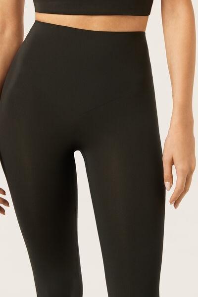 Black Compact Sculpt Cotton Leggings, Black, large image number 3