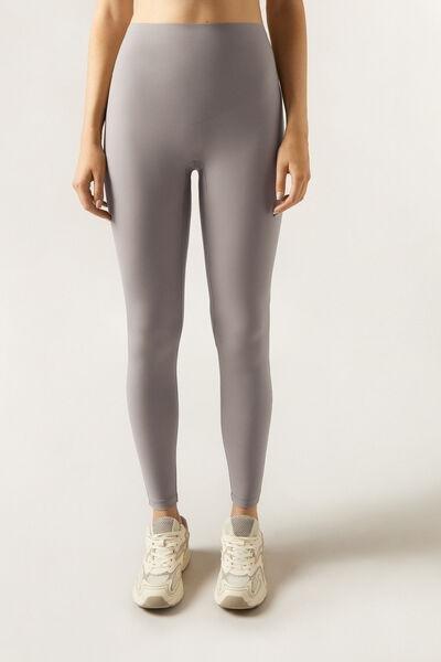 Brown Compact Sculpt Cotton Leggings, , large image number 1