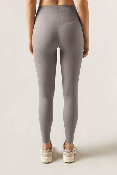 Brown Compact Sculpt Cotton Leggings, , large image number 2