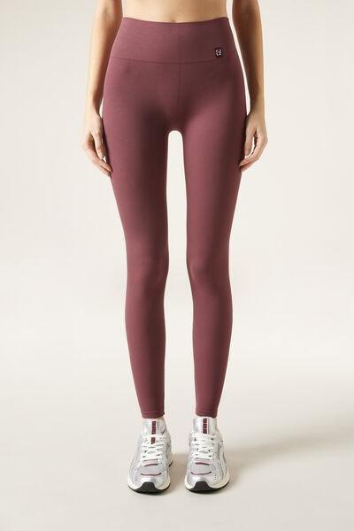 Maroon Seamless Fitness Leggings, , large image number 1