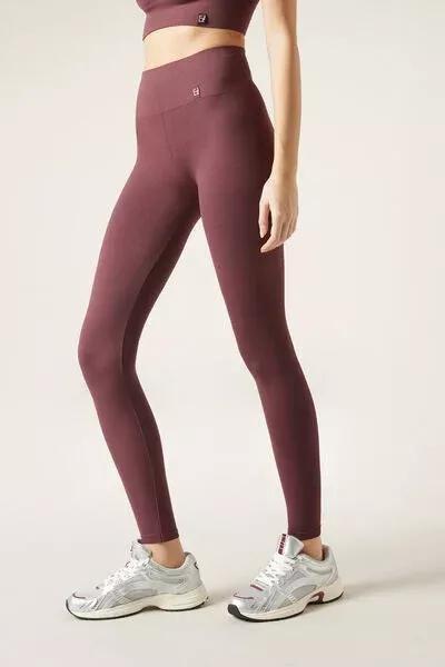 Maroon Seamless Fitness Leggings, 5501_081F, large image number 1