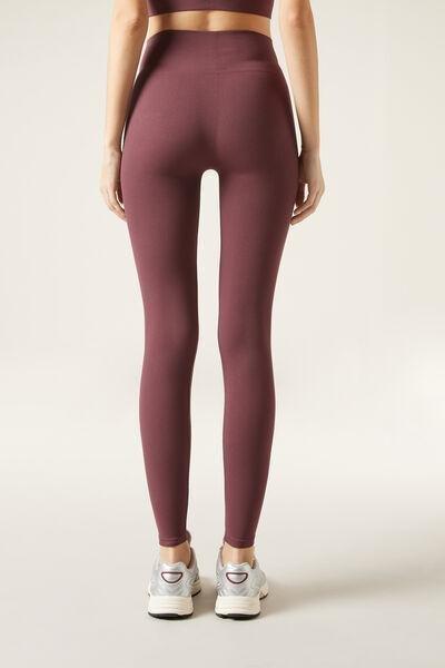 Maroon Seamless Fitness Leggings, , large image number 2