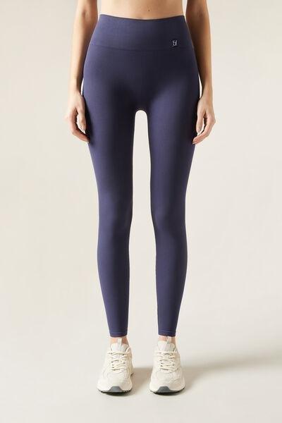 Blue Seamless Sports Leggings, , large image number 1