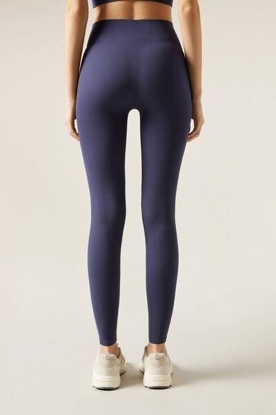 Blue Seamless Sports Leggings, , large image number 2