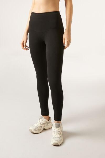 Black Compact Sculpt Cotton Leggings, , large image number 0