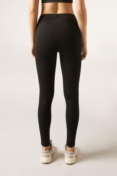 Black Compact Sculpt Cotton Leggings, , large image number 2