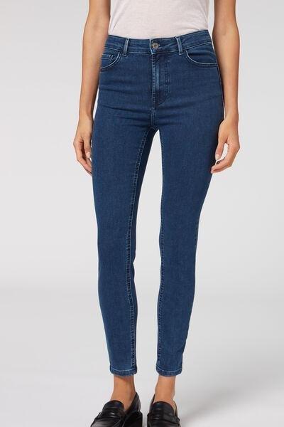 Blue High-Waist Push-Up Jeans, , large image number 0