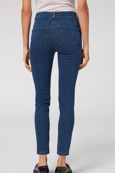 Blue High-Waist Push-Up Jeans, , large image number 2