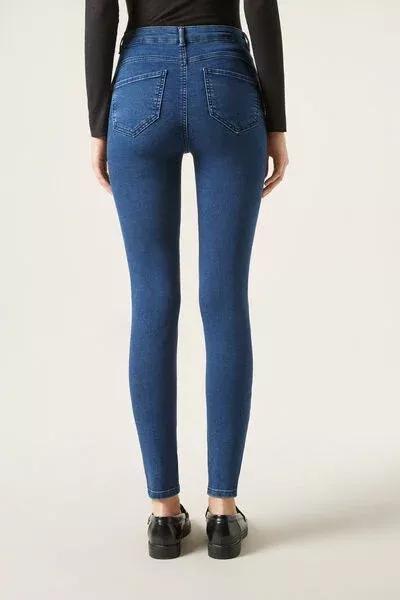 Navy Soft Touch High-Rise Skinny Push-Up Jeans, 5501_5098, large image number 4