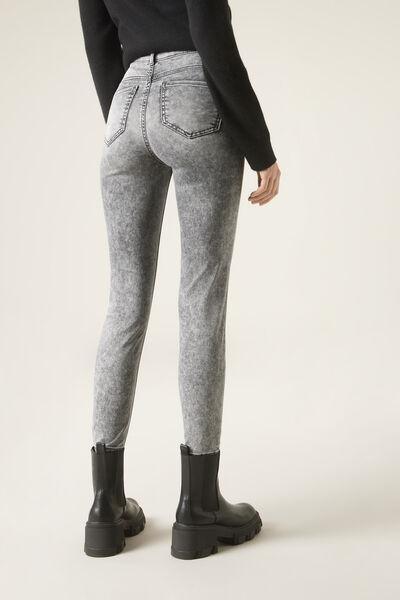 Grey High-Waist Skinny Push-Up Jeans, , medium
