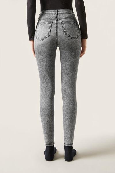 Grey High-Waist Skinny Push-Up Jeans, , large image number 2