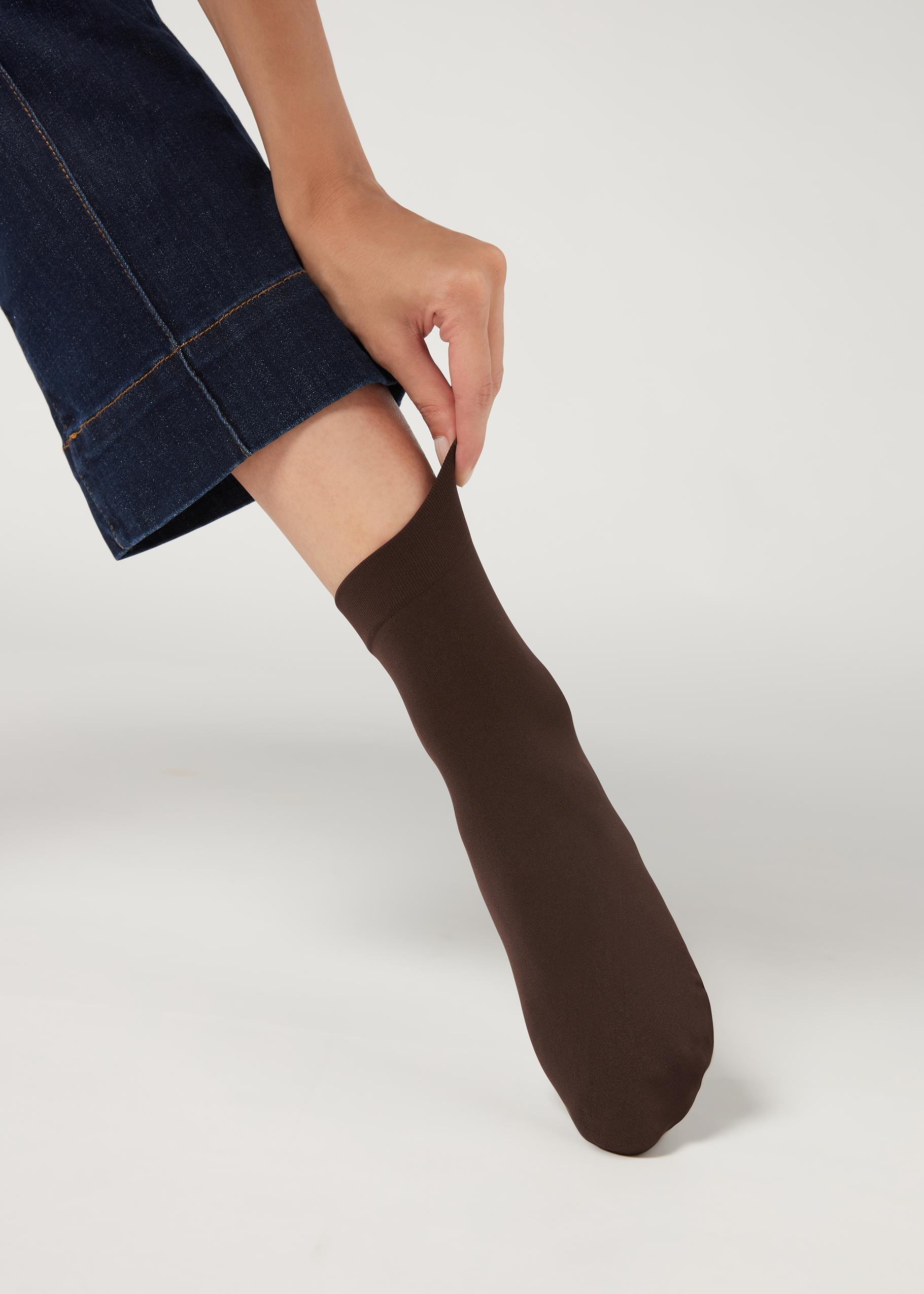 جوارب ناعمة الملمس 50 denier بني غامق ، للنساء - مقاس واحد, Dark Brown, large image number 1